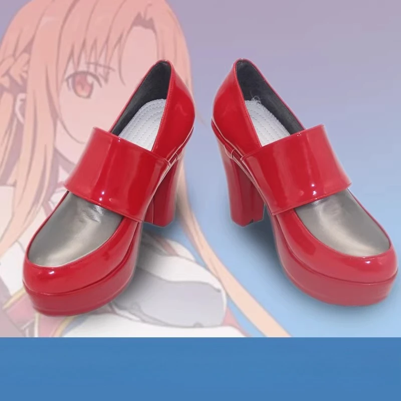 

Обувь для косплея Асуны из аниме, изготовленная на заказ, ботинки, реквизит для Хэллоуина и карнавала