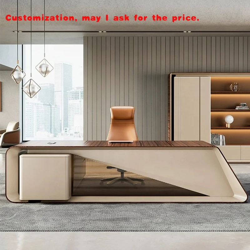 

custom.Luxury Big L-Shaped Executive Office Desk Furniture Modern Office Working Desk Table Home Office