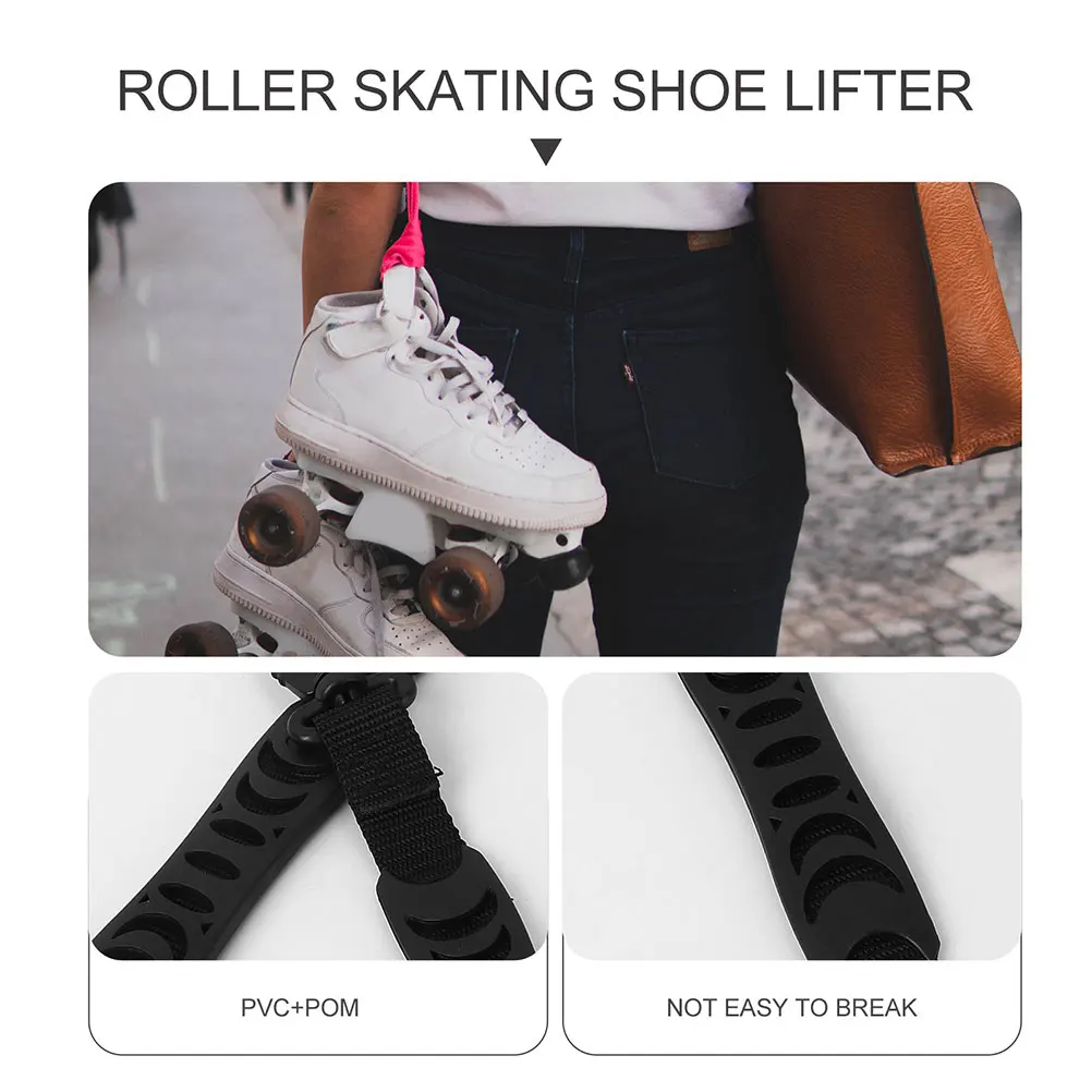 

4pcs Roller Skates Carrier Strap Skating Shoes Leash 2 Buckles Strong Durable Easy Carrying Storage Pocket Hook Accessories For