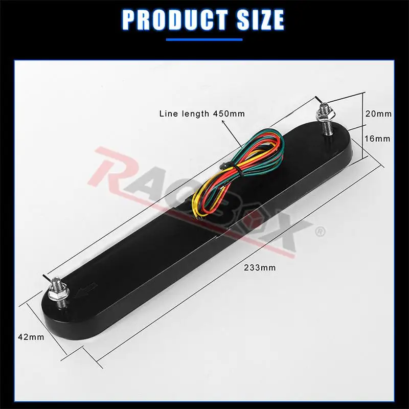 3 in1 Neon Brake Taillight Bar For Trailer Truck Tow Boad Wagon Van Flowing Turn Signal Lamp 12V 24V Rear LED Side Marker Light