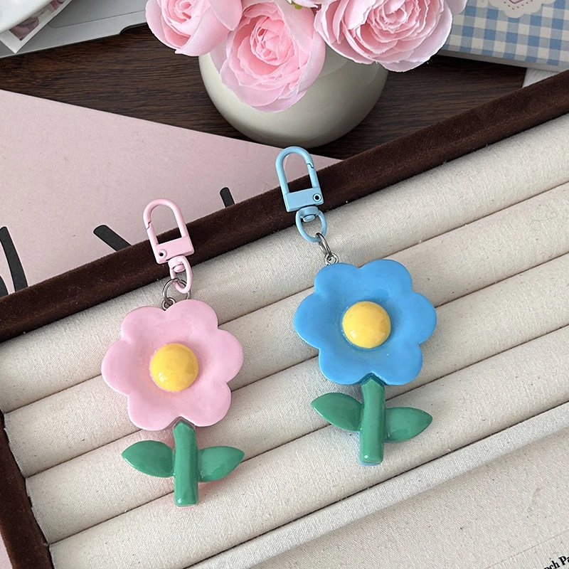 Cute Colorful Flower Keychain Flower Fashion Pendant Lovely Flower Keychain Backpack Decoration Couple Gifts