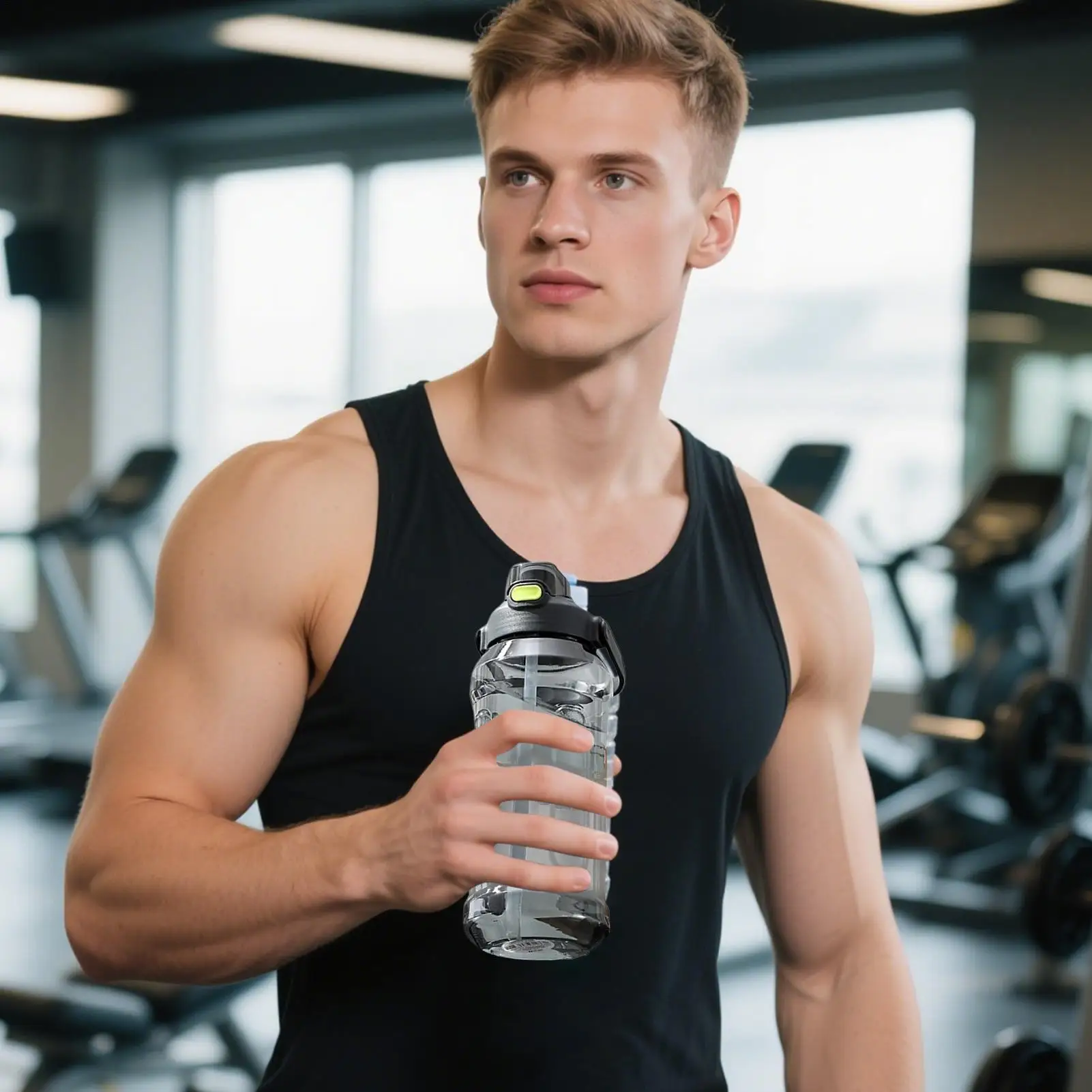 

Спортивная бутылка для воды, многоразовые бутылки для воды, портативный аксессуар для питья, герметичная чашка 1,5 л для тренажерного зала, путешествий, гидратации, езды на велосипеде