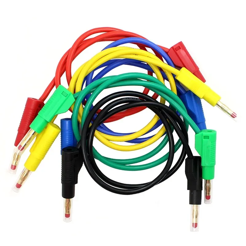 5pcs Multi-meter Test Leads  Tool DIY 4mm Retractable Banana Plug Cable Jumper Wire Line Security 5 colors Test