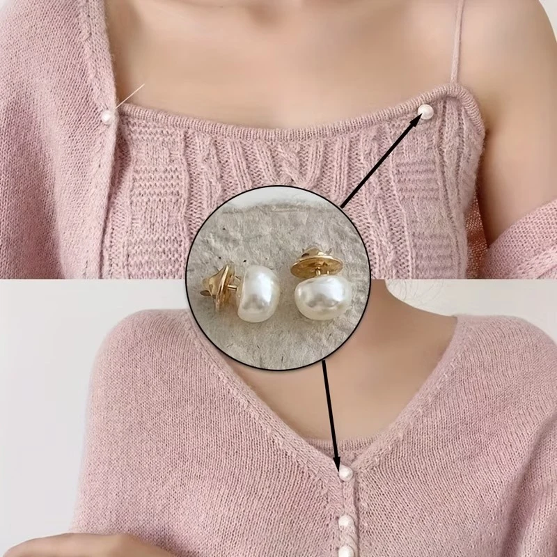 10 boutons en perles sans couture pour vêtements, 12 mm, épingles à broche en perles pour robes, chemises, accessoires décoratifs DIY