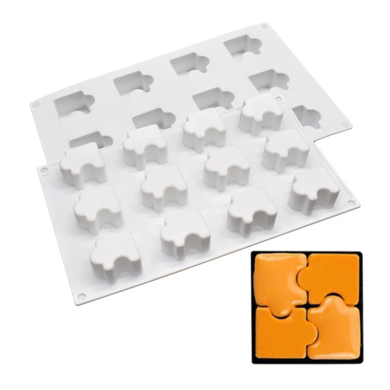 12 French Mousse Models with Puzzle Chocolate Ice Cube Silicone Mold diy Cake baking mold