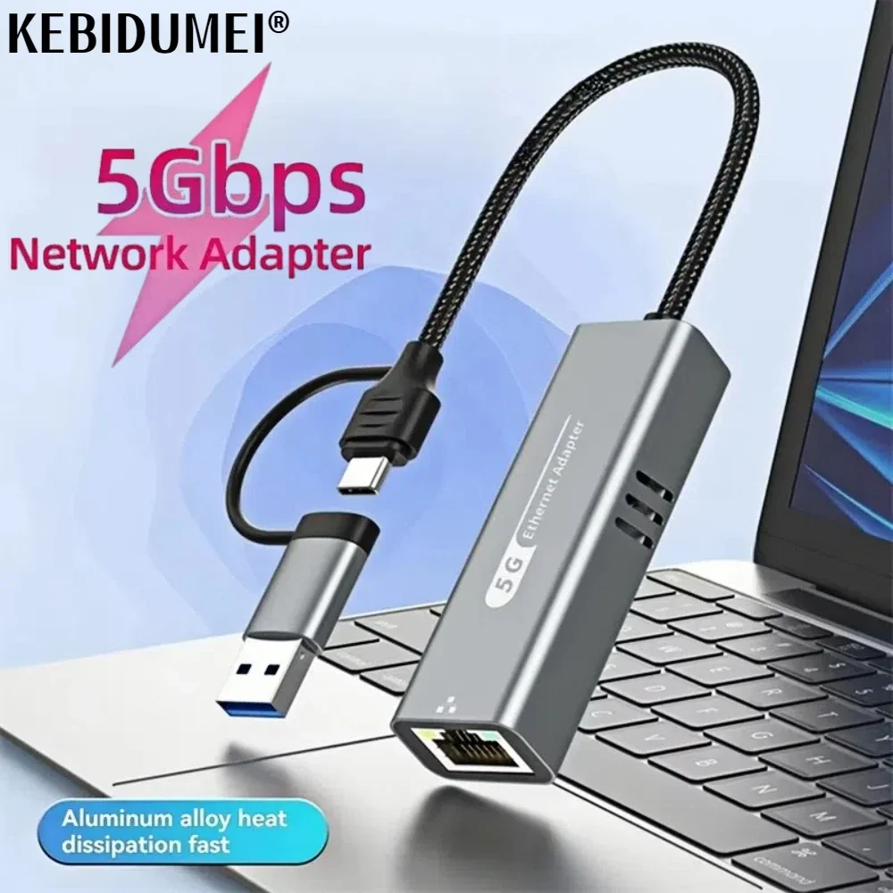 Ethernet-адаптер USB типа C, 5000 Мбит/с, сетевая карта USB 3.0 RJ45 для MacBook PC, Windows XP 7 8 10 Android, USB Lan, интернет-кабель