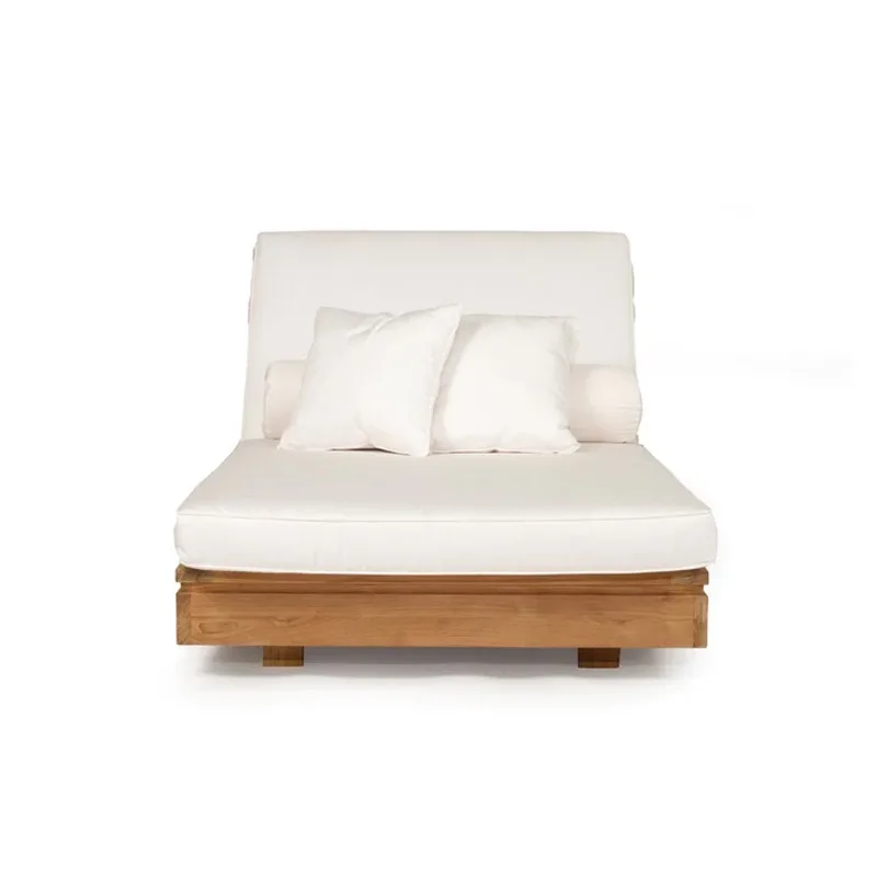 New Arrival Outdoor Furniture Garden Sofa Lounge Sun Bed and Solid Wood Teak Lounge Chaise Daybed Pool Lounger for Garden