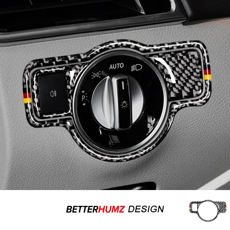 Carbon Faser Für Mercedes Benz W204 W212 W176 CLA GLA GLE GLK GL A B C E Klasse Auto Innen scheinwerfer Schalter Knopf Trim Aufkleber