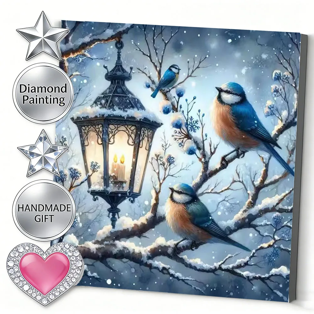 AZQSD Diamond Mosaic 5d Birds Winter Full Kits Handicrafts Arts Gift Diamond Painting News 2026 Animal Light Home Decor