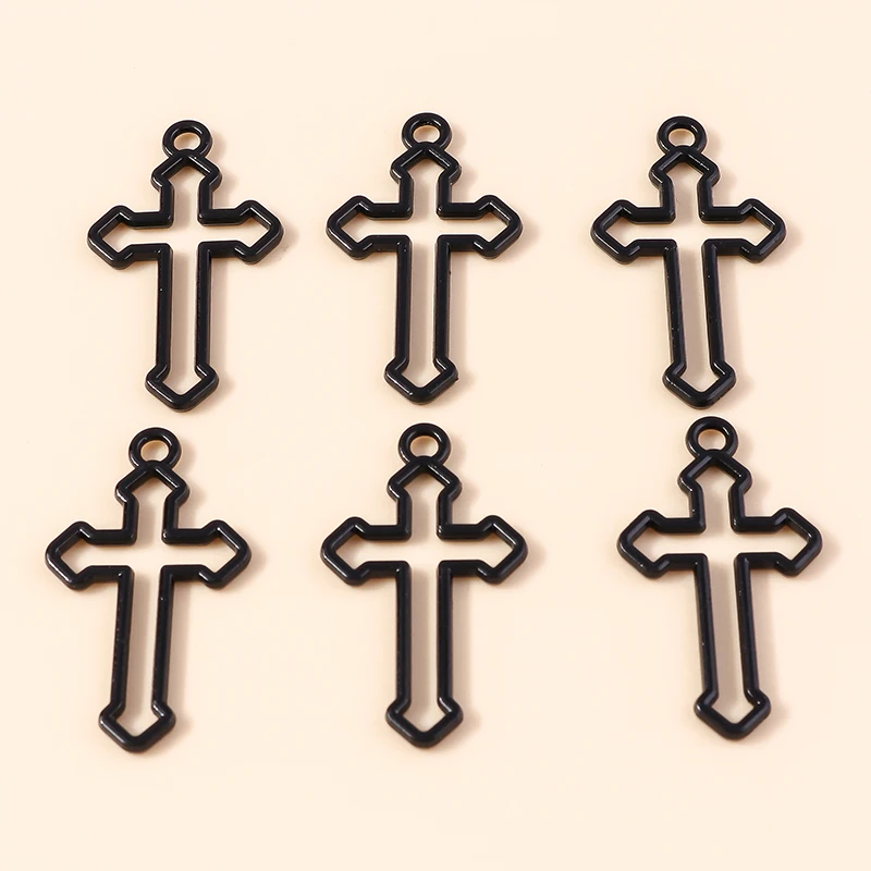 قلادة ليزلي كروس للقلادة ، الصلبان السوداء ، سلسلة مفاتيح الهيب هوب الفاخر ، نتائج المجوهرات الفاخرة ، اللون الذهبي والفضي ، 10: 10