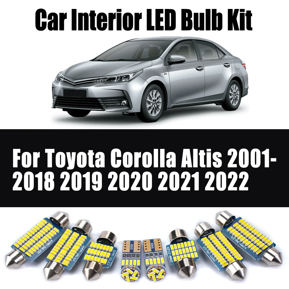 No Error For Toyota Corolla Altis 2001- 2018 2019 2020 2021 2022 Interior Reading Dome Trunk Light LED Bulbs Kit Car Accessories