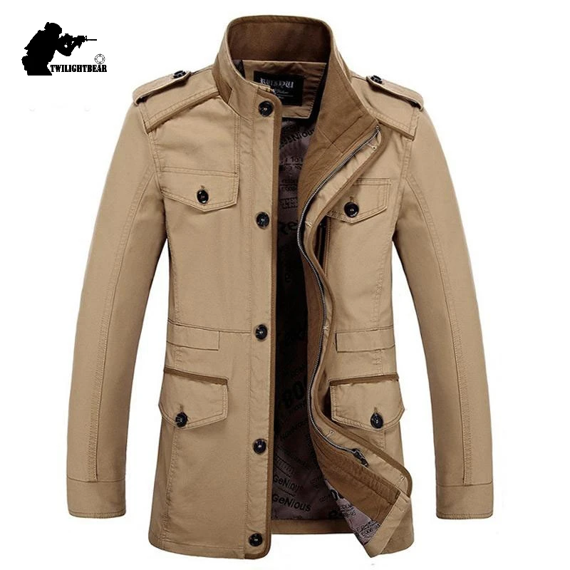 Oversize Men\'s Jackets Coat Male Trench Coat 5XL 6XL Spring Autumn Solid Cotton Casual Long Jacket Men Clothing Outerwear AF5806