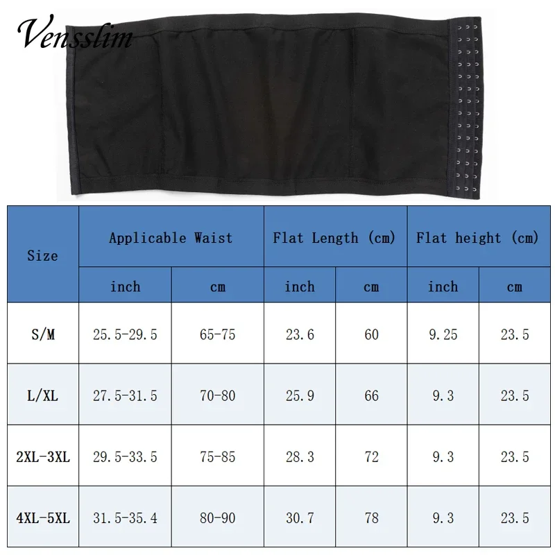 Vensslim Men Body Shaper Waist Trainer Slimming Belt Compression Corset Workout Sauna Sweat Bands Fitness Fat Burner Trimmer