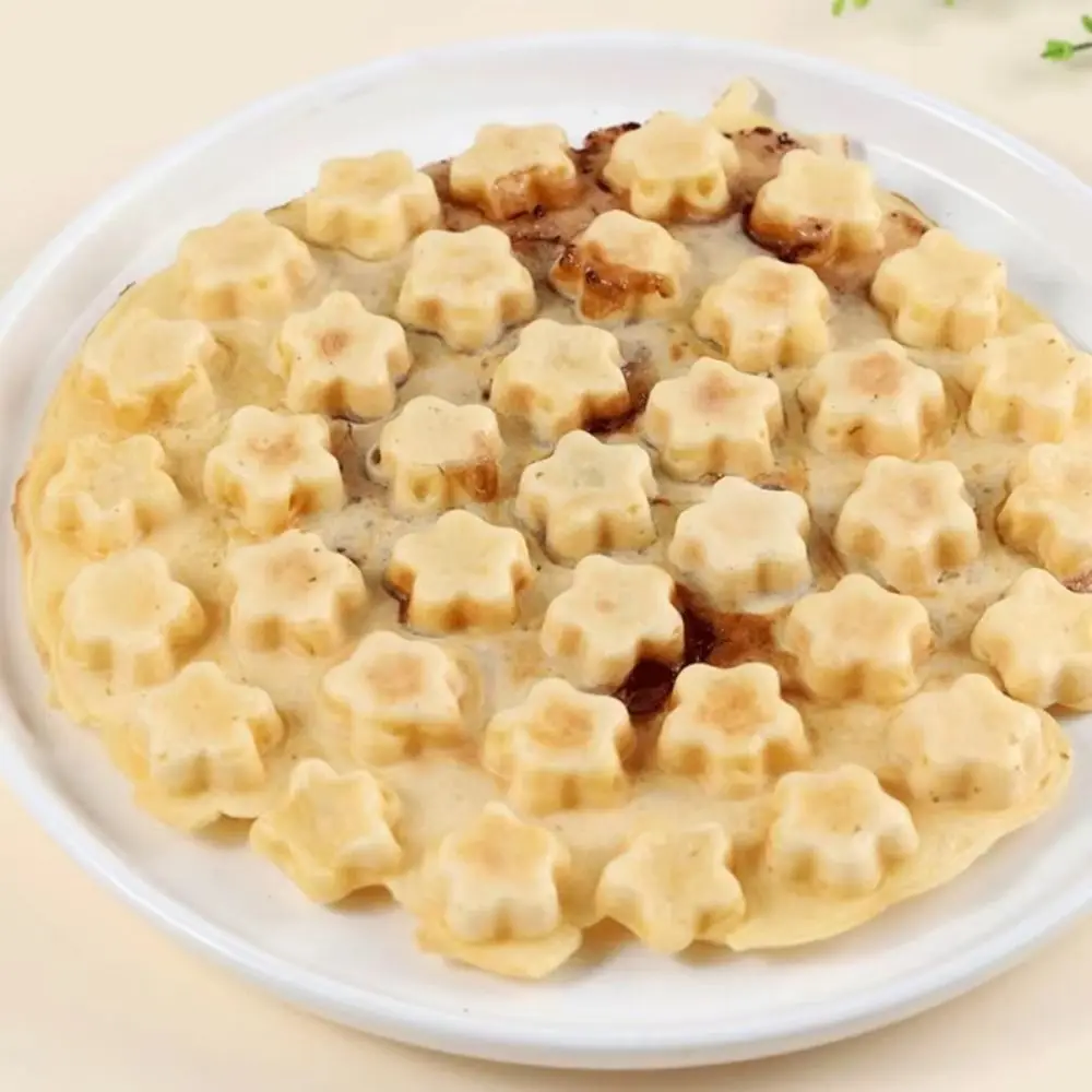 19/37 Holes Plum Blossom Cake Mold Long Handle Heat-resistant Egg Waffler Iron Durable Non-Stick Bubble Waffle Maker Household