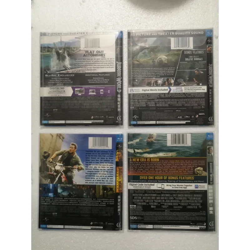 Jurassic World 1-4 Blu-ray BD Disc New Simple Packaging Clear Image Quality Sound Effect