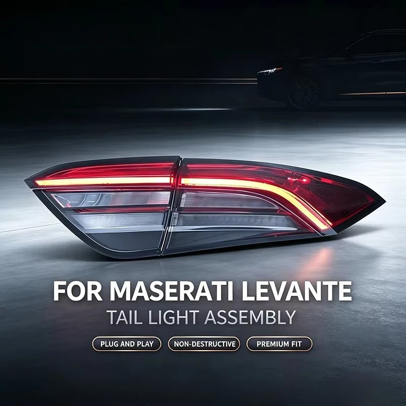 Taillight Assembly for Maserati Levante 16-20 Modified New Design LED Driving Brake Rear Lamps Turn Signal Back Lights