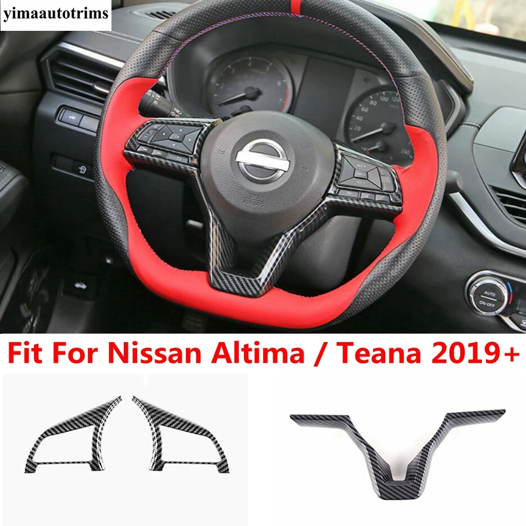 

Steering Wheel Frame Decoration Cover Trim Fit For Nissan Altima / Teana 2019 - 2022 Car ABS Carbon Fiber Accessories Interior