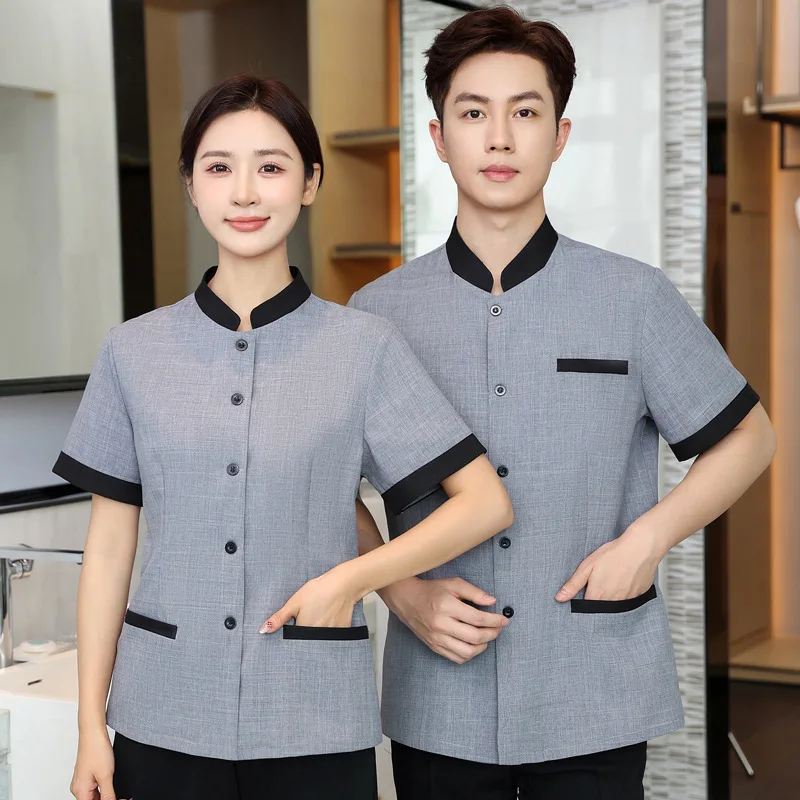 Krótki rękaw, uniform roboczy do zarządzania nieruchomościami, szpitala, centrum handlowego, czyszczenia podłóg, hotelowego personelu pokojowego PAWork U