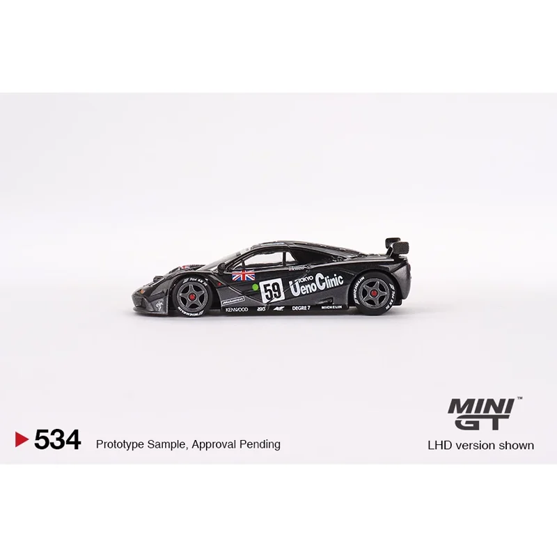 MINIGT Skala 1/64 McLaren F1 GTR # 59 1995 Le Mans 24Hr Zwycięzca Zabawka Aluminiowy Pojazd Samochodowy Odlewany Metal Model Prezenty