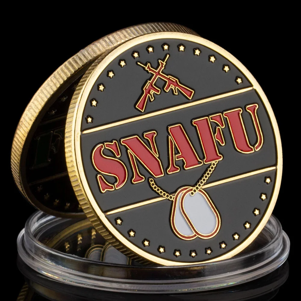 FUBAR SANFU Gold Plated Coin US Army Comrade Sniper Commemorative Coins Military Fan Souvenir Gifts Challenge Coin