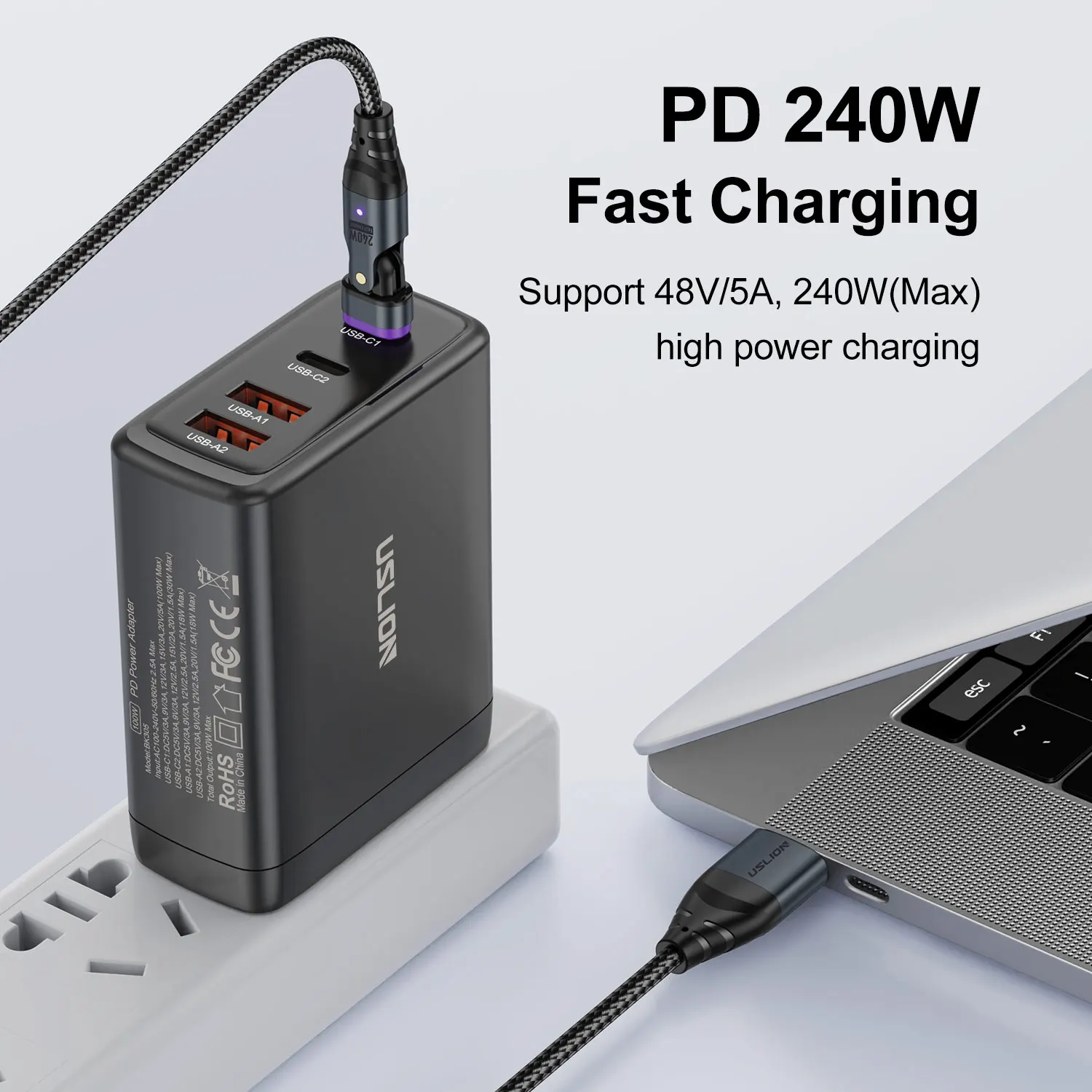 PD240W Magnetic USB Type C to USB C Cable for iPhone 15 Pro Max Xiaomi 14 Pro Huawei Mate 60 USB C Fast Charging Data Cord