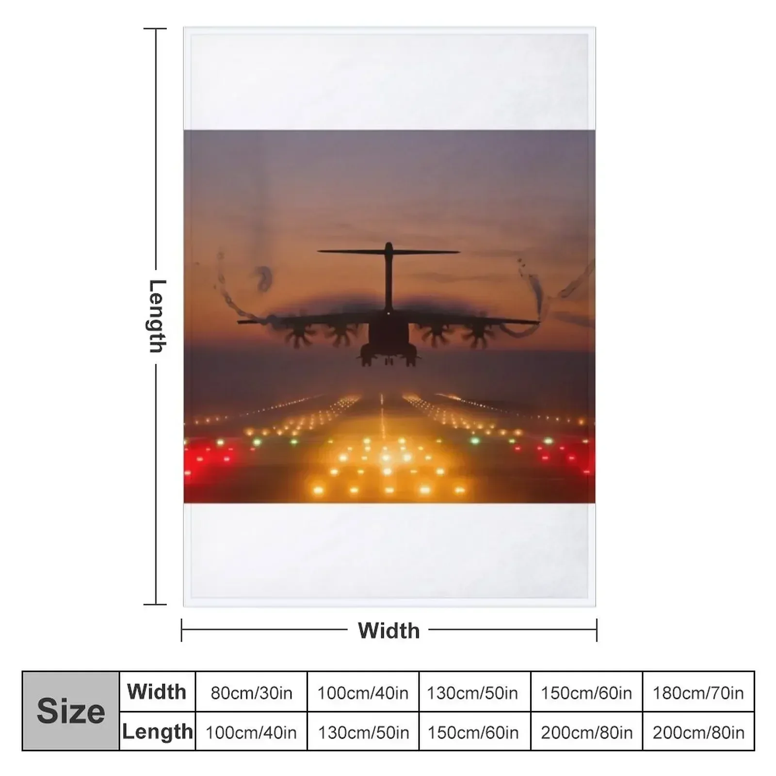 Atlas A400M Sunset Landing Throw Blanket couch cozy soft plush fuzzy picnic outdoor blanket