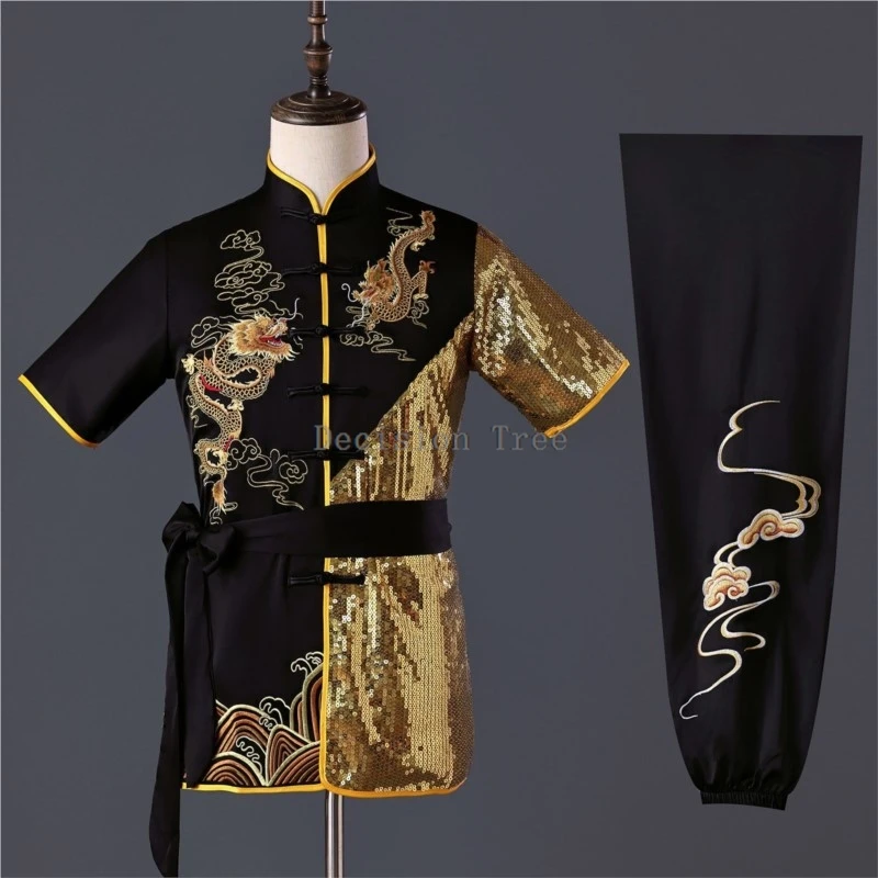 2026 new kids' chinese short sleeved wushu set children's summer breathable performance kung fu set wushu uniform clothing set