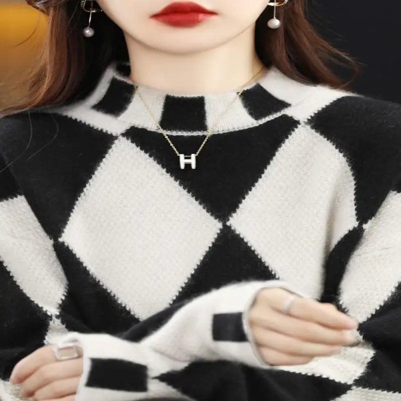 

Half turtleneck sweater knit Knitwear Woman clothes winter 2025 Women's sweater Pullover Winter clothes woman tops cozy