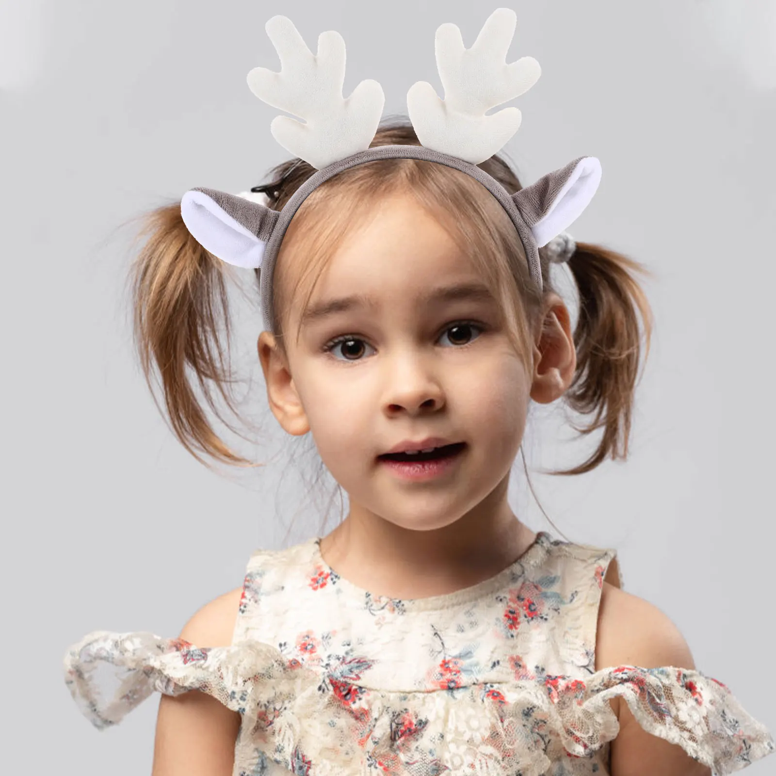 

Мягкая рождественская повязка на голову с рогами оленя, коричневые обручи для волос с оленьими ушками, праздничный аксессуар для вечеринки, Рождественский костюм, реквизит, головной убор с рогом оленя