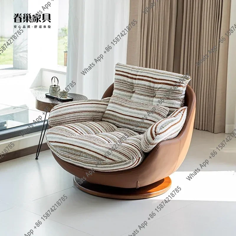 30 Italian Single Sofa Designer Balcony Living Room Leisure Home Rotating Splicing Lazy Light Luxury Nest ChairBJ