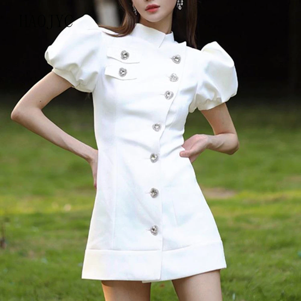 

Celebrity French retro Hepburn style dress 2025 summer new niche design high-end bubble sleeve short skirt