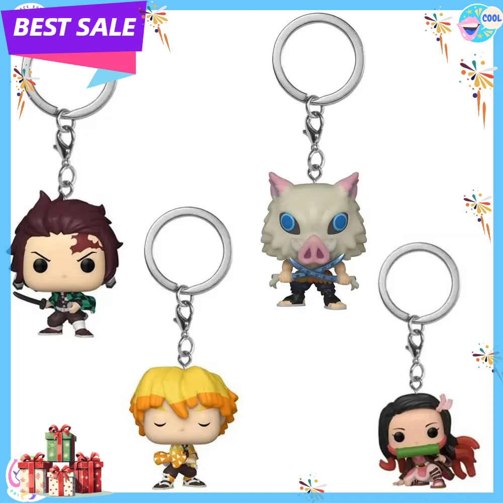 Colección de Llaveros de Anime Demon Slayer: Nezuko Kamado, Zenitsu Agatsuma, Tanjiro, Inosuke Hashibira - Muñecos de Bolsillo Coleccionables