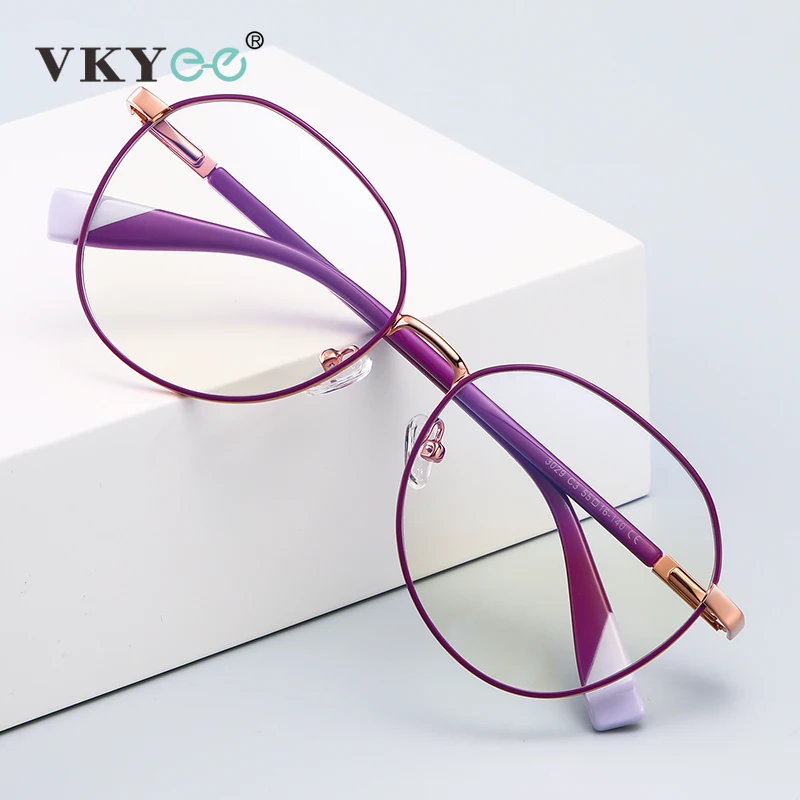 

VICKY Round Vintage Reading Glasses for Women Anti Blue Light Ray EyeGlasses Frames Optical Eyewear Myopia Prescription Glasses