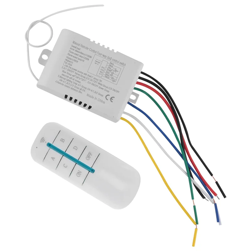 Interruttore di controllo remoto wireless digitale con lampada a 4 vie 10X ON/OFF 220V