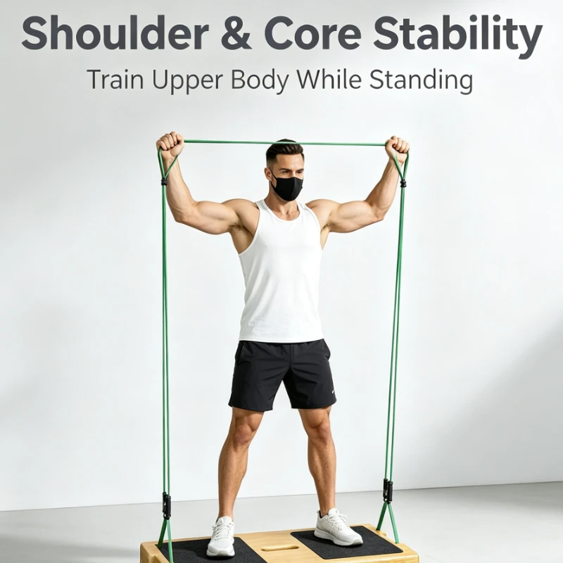 Wooden Fitness Resistance Band Foot Pedal Gym Pull Board Sports Exercise Portable Resistance Board Workout Training Gear