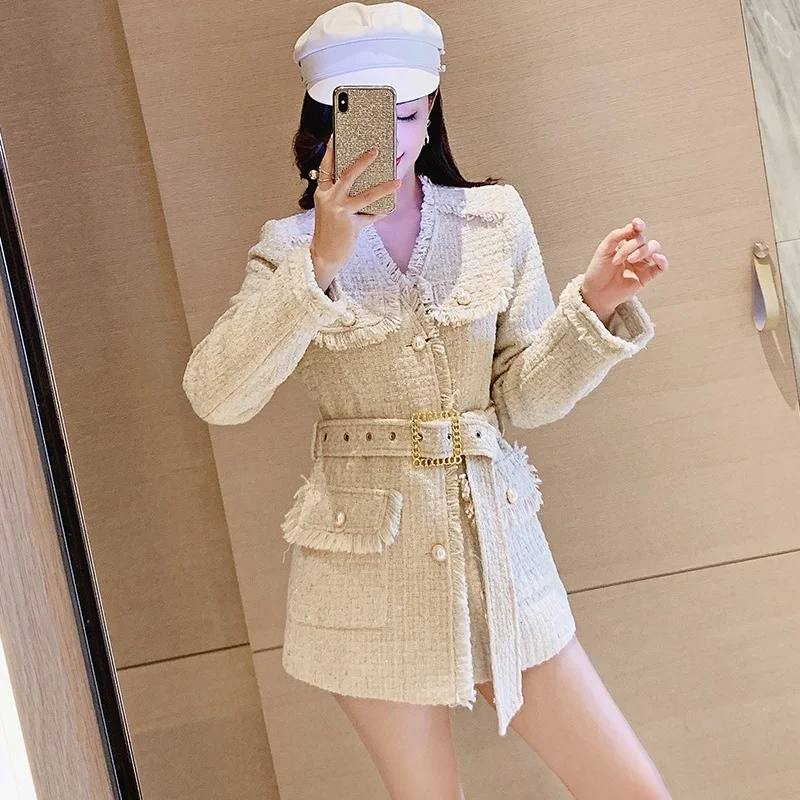 

Jacket Wool Temperament Tweed Women's Winter Trend New Retro Gentle Wind Popular Woolen Coat