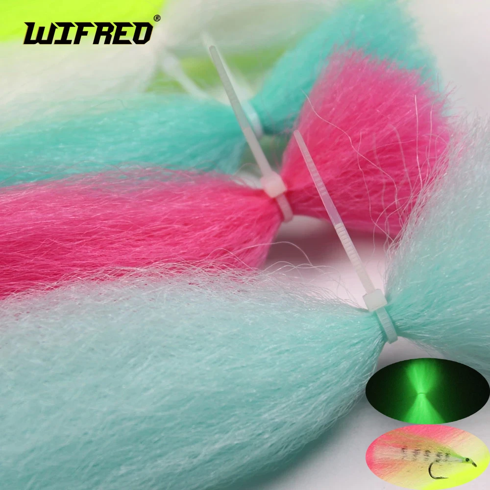 Wifreo 9packs Glow and Flash Slinky Fiber for Bucktail Streamer Saltwater Asist Jig Hook Surf Candy Synthetic Fly Tying Material