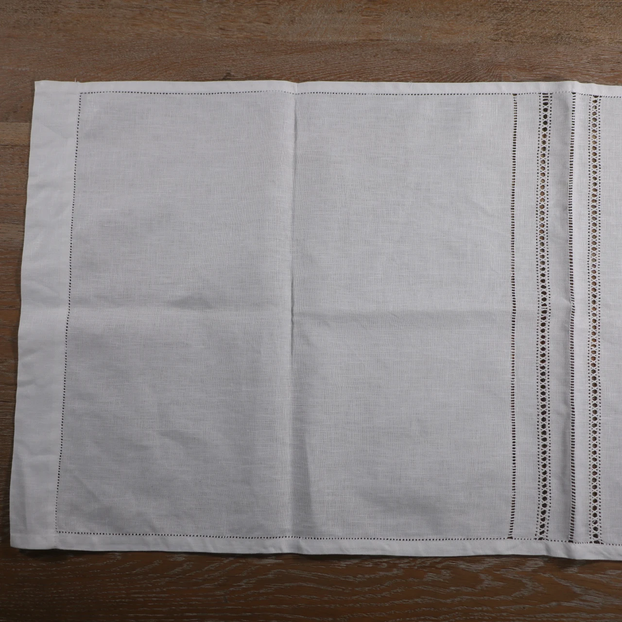 CL007 White 1piece 100% Linen 45cm x 110cm / 45cm x 150cm / 60cm x 150cm /90cm x 150cmHand Drawn thread work Curtain