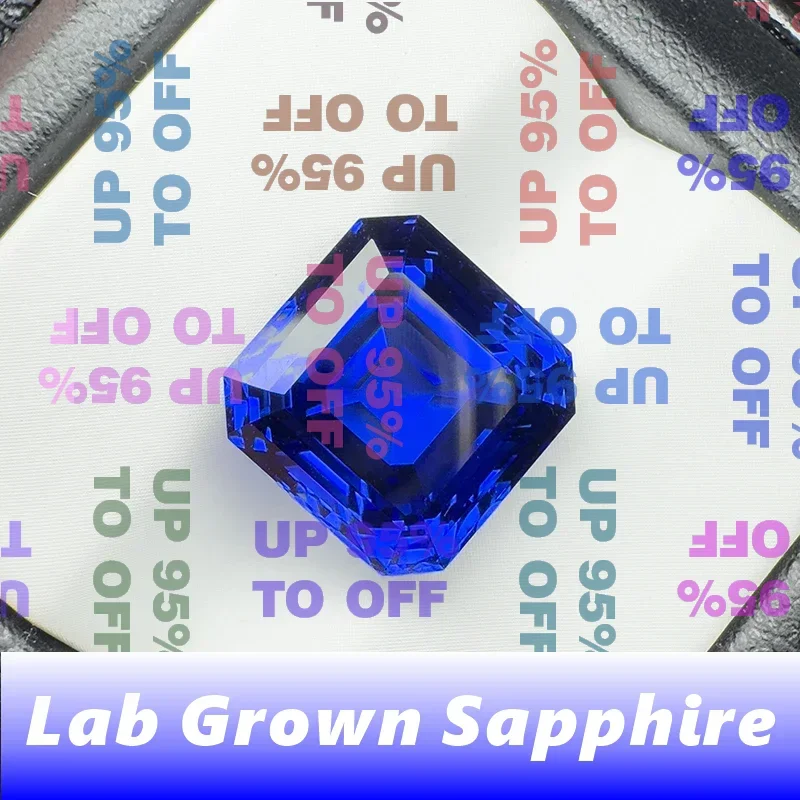 ALab Grown Sapphire Royal Blue Asscher Cut 12x12mm 12.7ct  VVS1 Gemstone for Diy Jewelry Making with AGL Certificate