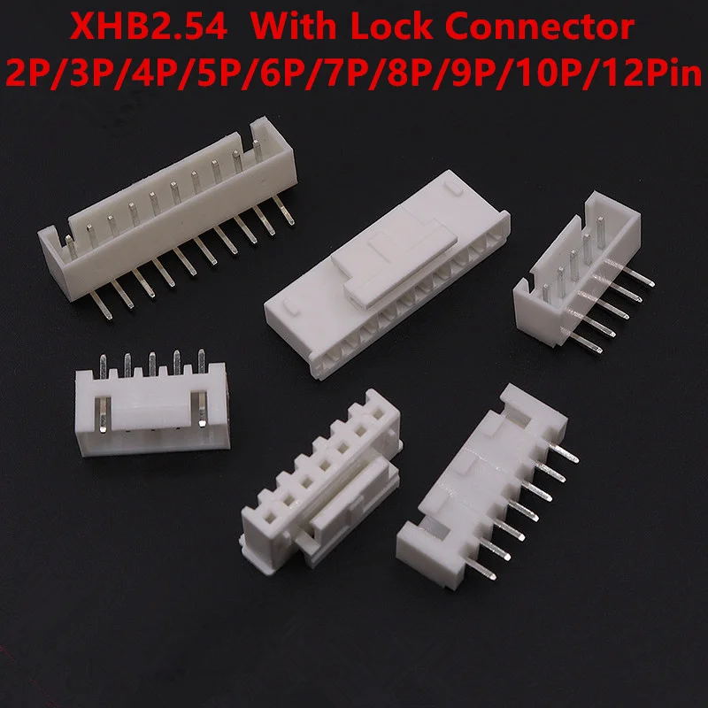 20Sets XHB2.54 Connector With Lock 2.54mm 2P/3P/4P/5P/6P/7P/8P/9/10/12P XHB Straight Pin Curved Pin + Housing +Crimping Terminal