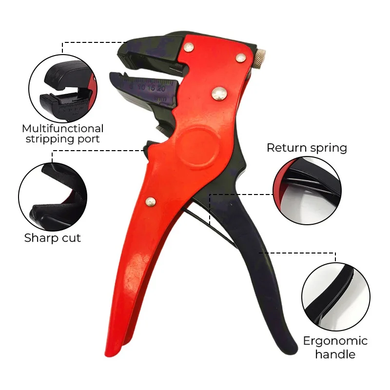 Plastic Steel Portable Multifunctional Duckbill Wire Strippers, Reset Spring Cable Crimper Convenient Cutters Practical Tooll