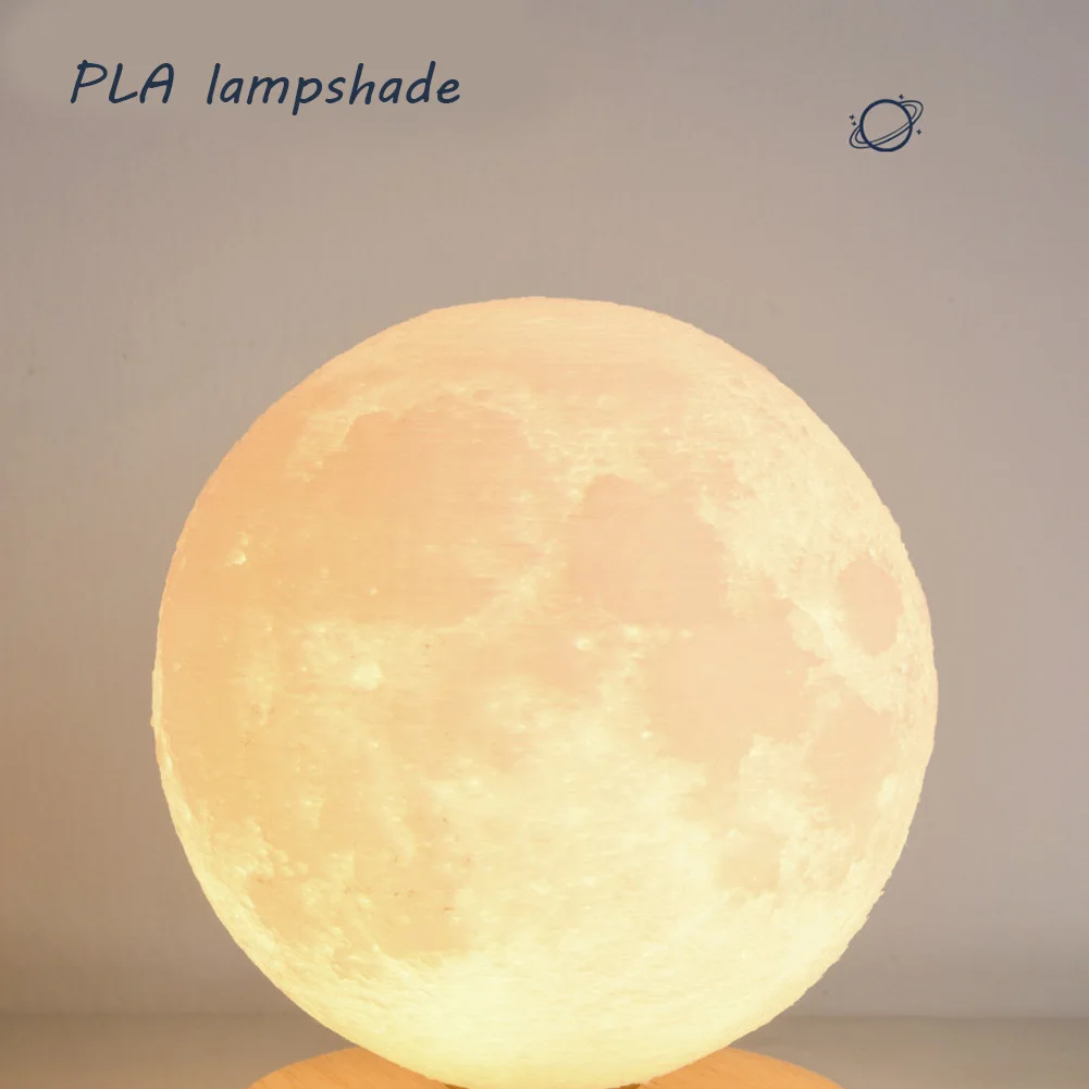 3D Moon Lamp Bedside Table Lamp, USB Rechargeable Night Light With Base, 3 Lighting Modes, Dimmable LED Desk Light