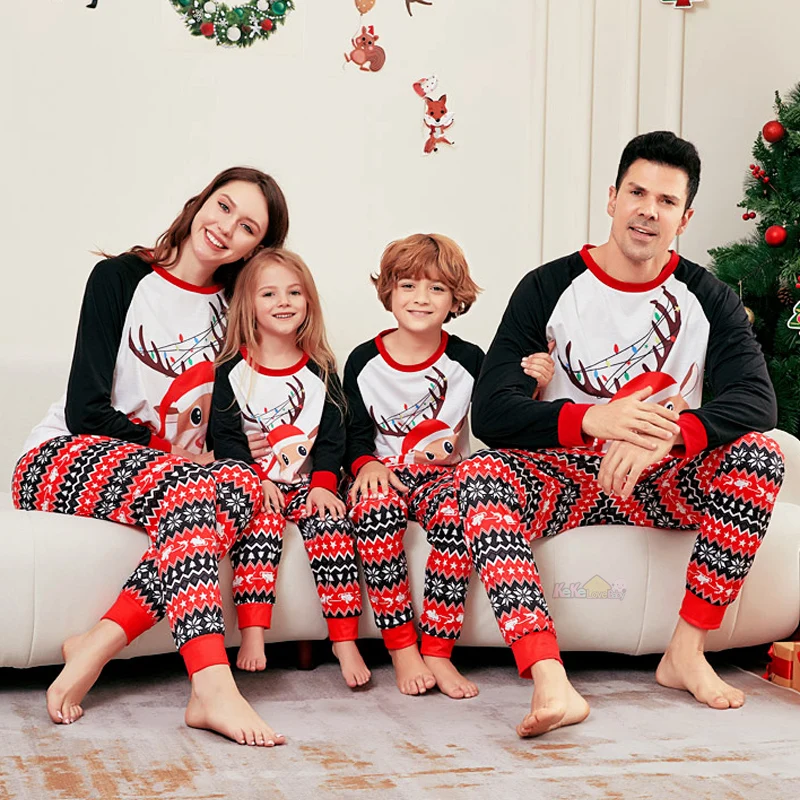 

Christmas Family Matching Pajamas Outfits 2025 News Adult Kid Pyjamas Clothes Set Baby Rompers Casual Sleepwear Xmas Family Look