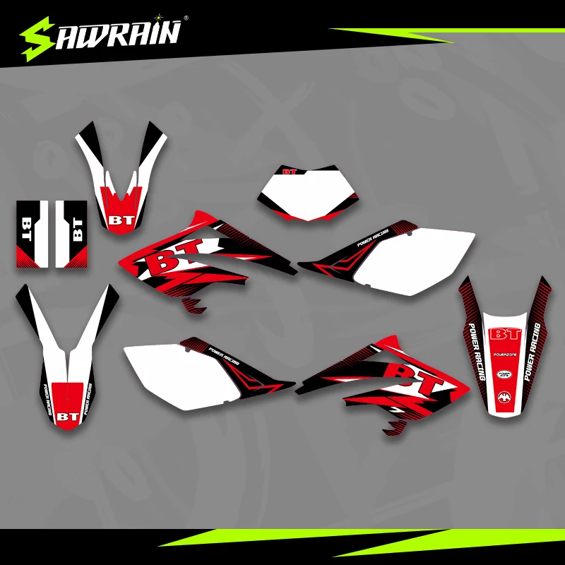 Sawrain Motorcycle Graphics Backgrounds Decal Stickers Kits for 06-10 BETA RR 06