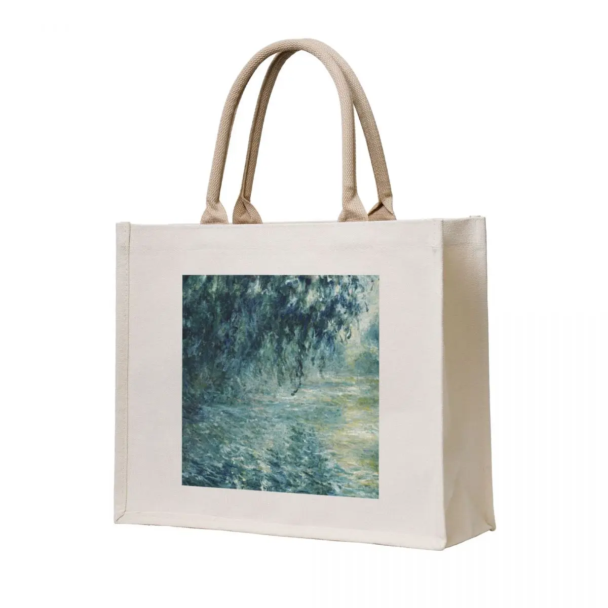 

Monet Morning on the Seine Fine Art Tote Bag Cloth bags custom fabric bag tote bag screen