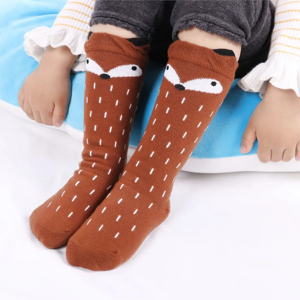 

Baby Girls legs warm Fox Cotton Little Character Knee Socks Kid Clothing unisex Toddler Boot Socks Cartoon animal fox sock