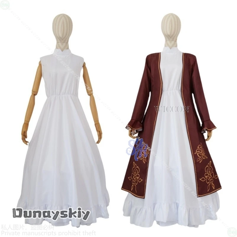 ชุดคอสเพลย์คาทีเรนจากอนิเมะเกมลิมบัส คอมพ์ไน์{BankaiMode} สไตล์วินเทจแบบพระราชวัง สีน้ำตาลหวานแบบโลลิต้า ชุดเดรสสีขาวสำหรับฮาโลวีน