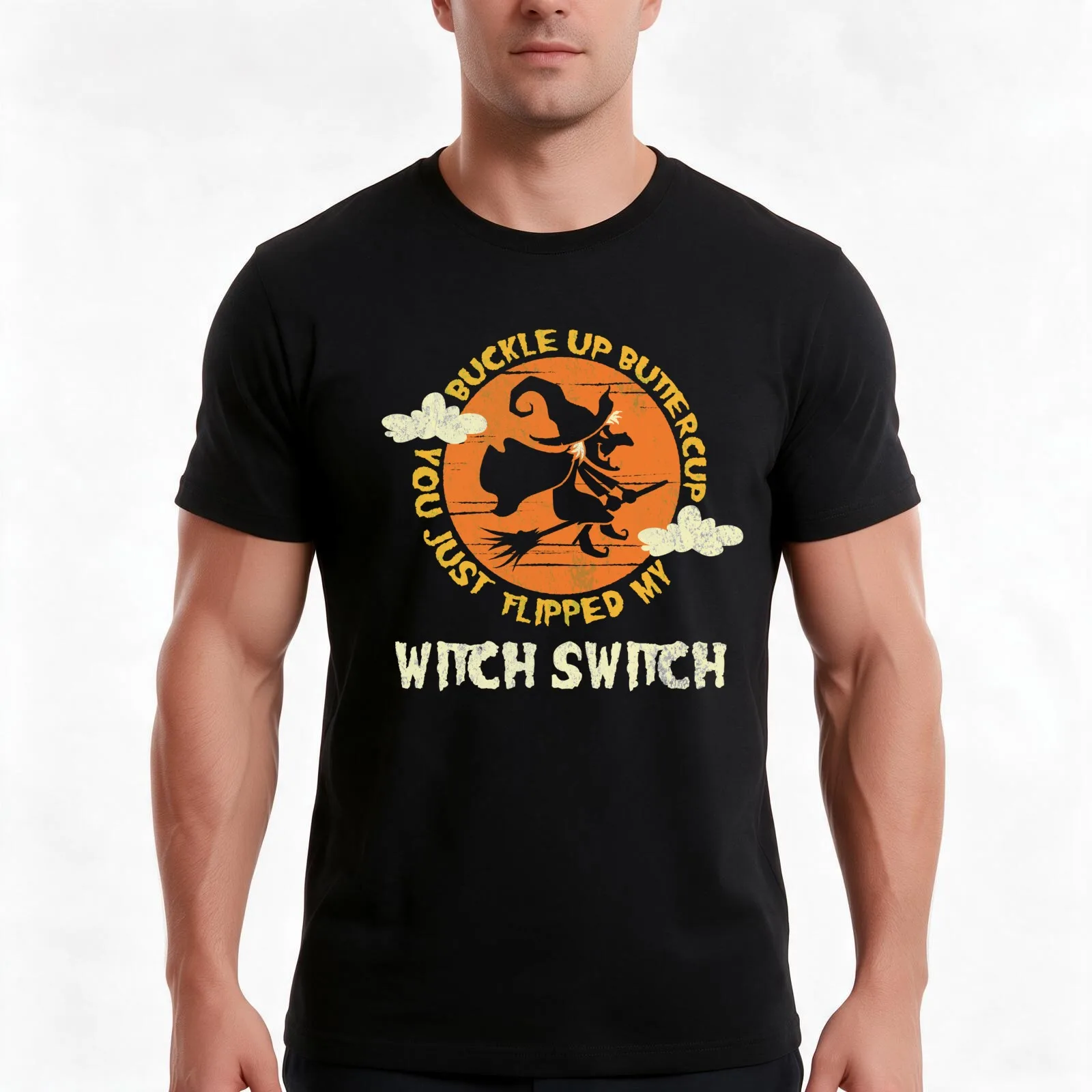 Buckle Up Buttercup You Just Flipped My Witch Switch T-Shirt Summer Casual Cotton Tee Oversized Streetwear Tops 100% Cotton