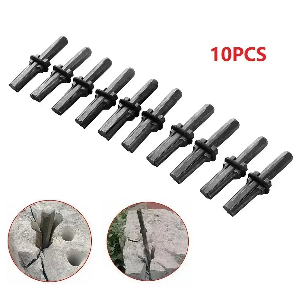 

10 Set 5/8 Inch Wedge And Feather Shims Heavy Duty Stone Splitting Tools For Concrete Rock Stone Splitter Marble Granite