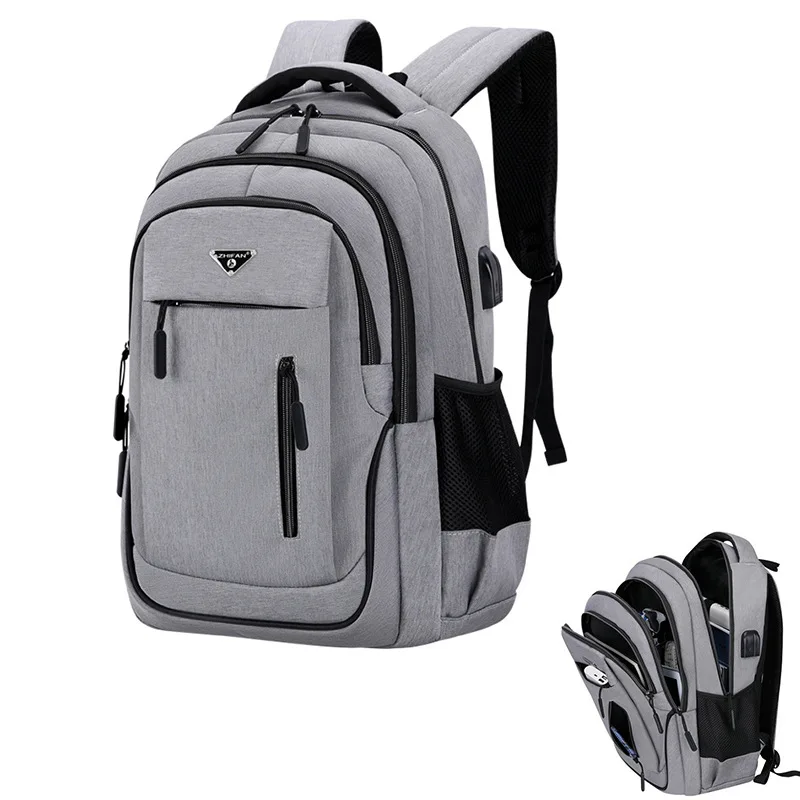 Mochila de gran capacidad para dos casas, mochila portátil oxford preto sólido, sacos de escola adolescente, colégio menino gr, 15,6